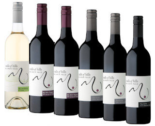 Bottles of Lacewing Fiano, Grenache Mourvedre Shiraz, Shiraz Mourvedre and Cabernet Shiraz